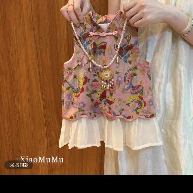 吊りスカート Aライン 女の子 ベビー 幼児 ひな祭り チャイナドレス風 お正月 ピンク系 新生児 かわいい コーデュロイ 冬 ワンピース