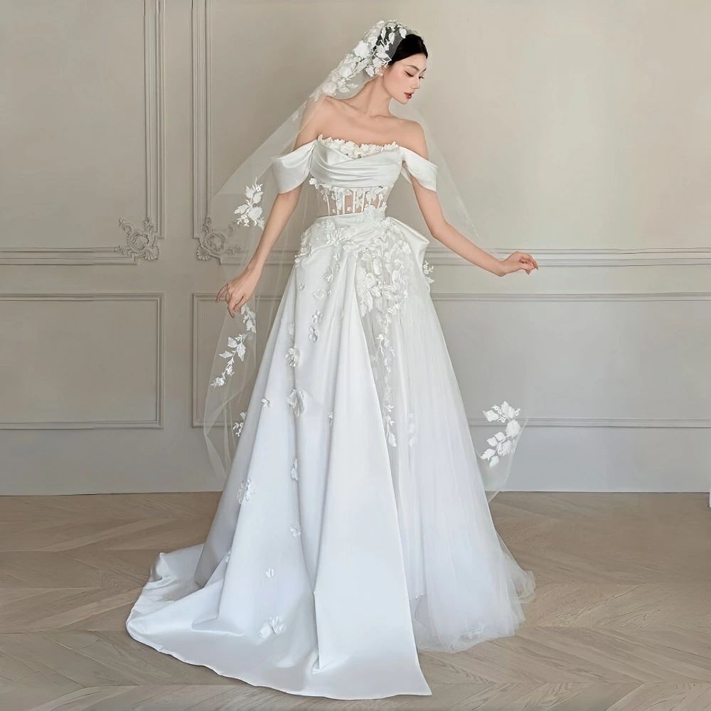 オフショルダー ガーデンウエディング L S 結婚式 dress ウエディングドレス 結婚式 XS ブライダル パーティードレス 白 海外挙式 披露宴 M XXL ロングドレス 後撮り 花嫁 wedding Aラインドレス 二次会ドレス 前撮り 11,519円