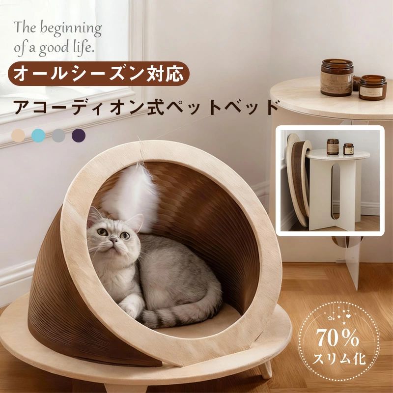 型崩れしない 簡単組み立て 介護用ベッド 猫ハウス 70%スリム化 無臭 通気 防水 成猫 猫用 折りたたみペットベッド 丈夫 可愛い 小型犬兼用 折りたたみ猫ベッド 収納可能 ベッド 子猫 アコーディオン式 9,812円