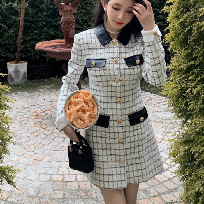 大き 上品 Aライン 長 ミニ 可愛い 韓国 ドレス ホワイト 白 服