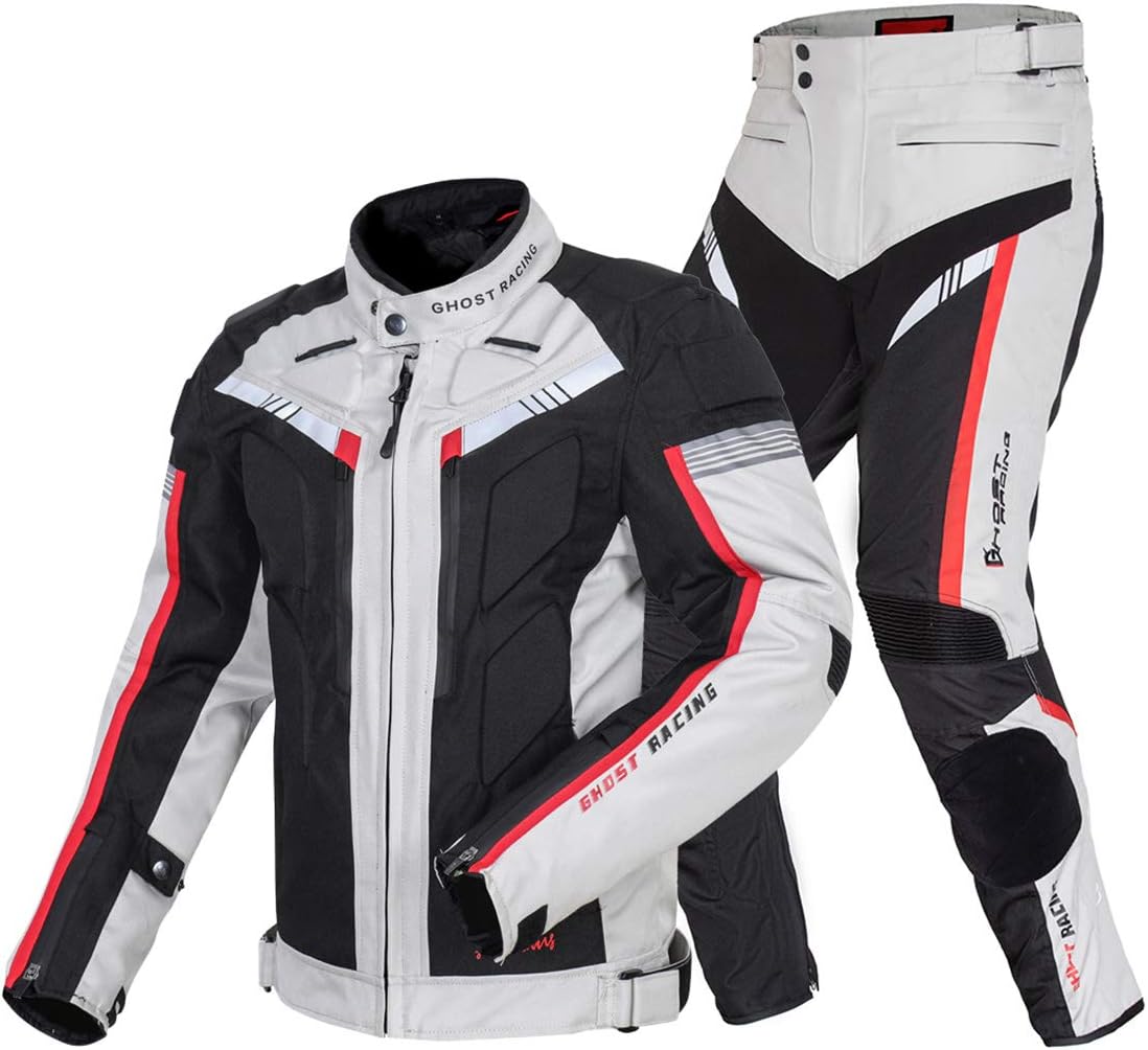バイク用 ジャケット&パンツ上下セット プロテクター付き 保護力 脱着可能なインナー防寒着付き 2色
