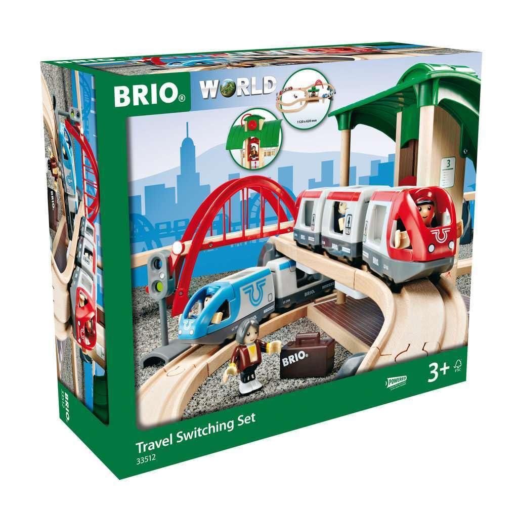 BRIO - BRIO ブリオ トラベルレールセット 木製 線路 電動車両 列車 電車 おもちゃ 33512 中古 T1 Amazon | 【単4電池2本プレゼント】 トラベルレールセット 33512