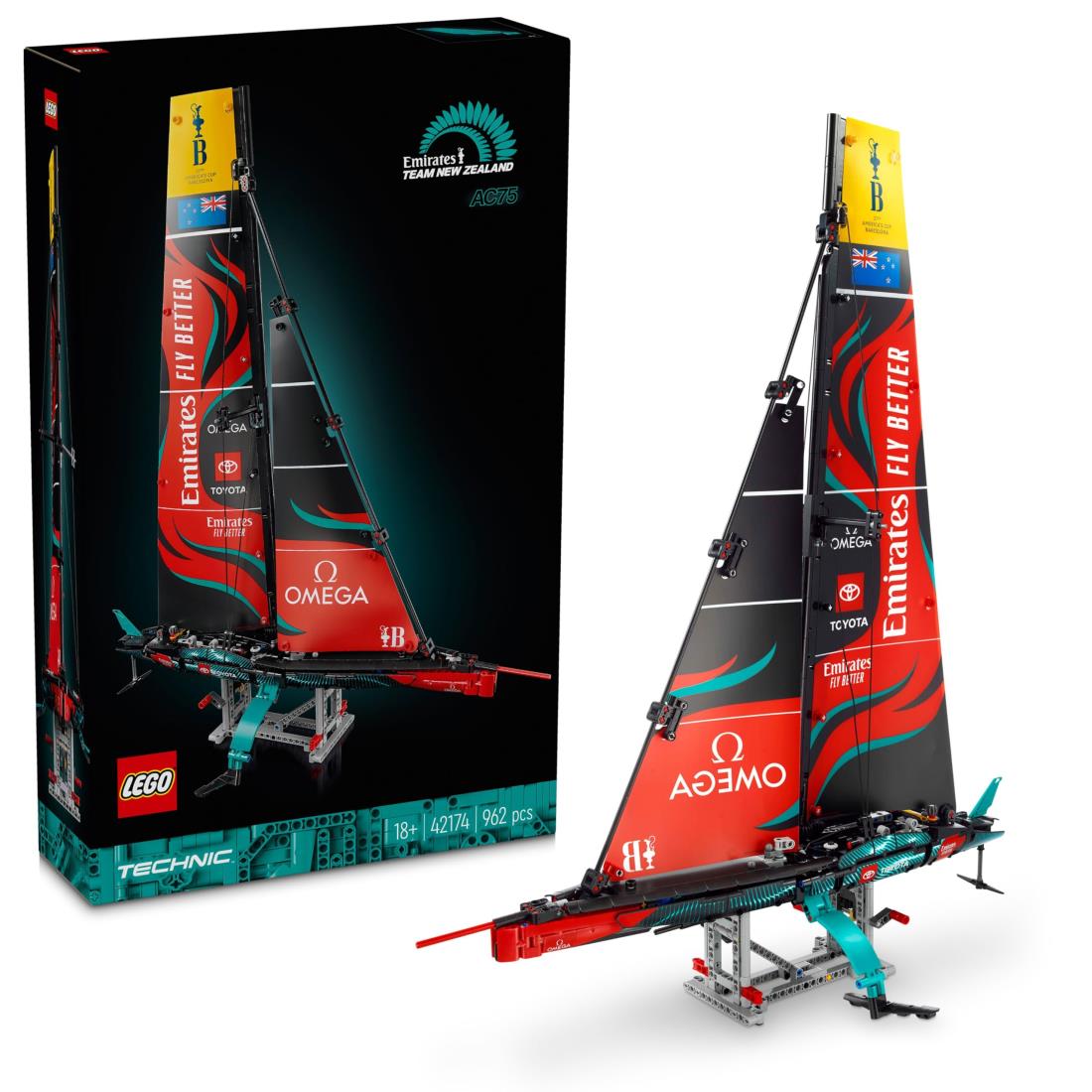 レゴ(LEGO) 技法 Emirates Team New Zealand AC75 レーシングヨット 遊び道具 遊び道具 差し上げ物 生まれ落ちる日 差しつかえる クリスマス 成人男性 お上さん 猪牙 船 42174
