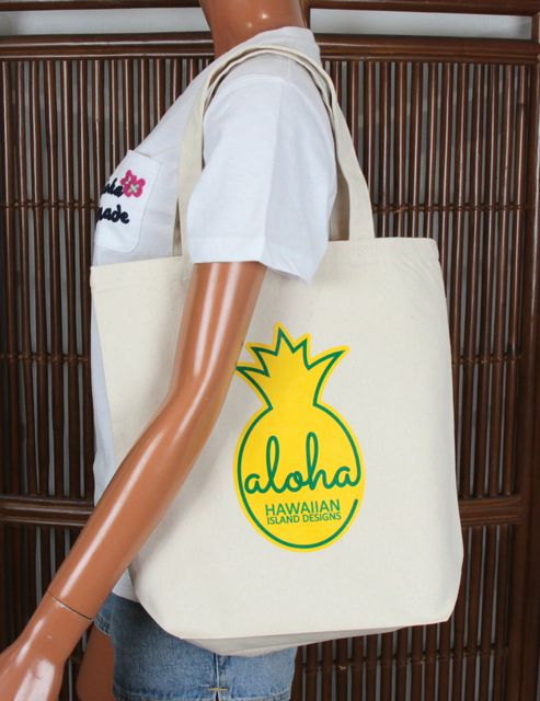 楽天市場】キャンバス トートバッグ アロハロゴ パイナップルトート