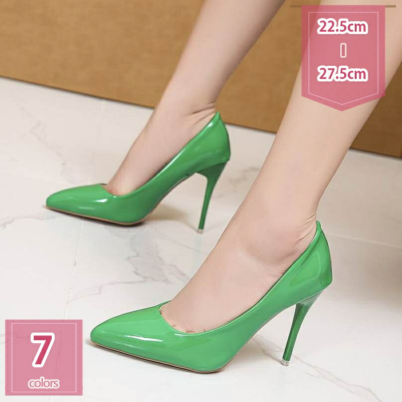 1000円OFFクーポン 美脚 ヒール シンプル ハイヒール ピンヒール ポインテッドトゥ 22.5 - 27.5 cm 美脚 パンプス ハイヒール エナメル レディース お洒落 ピンヒール 大きいサイズ ポインテッドトゥ 靴 歩きやすい 走れる 痛くない 柔らかい holosbird-goods1｜Holosbirdgoods1