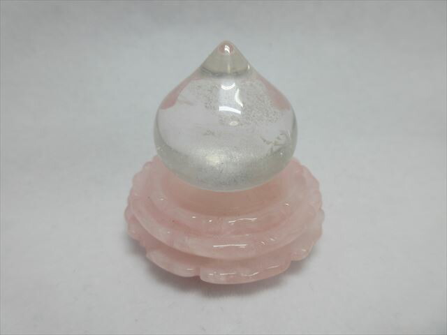 波頭台に水晶宝珠(中) 水晶 宝珠 摩尼宝珠 クリスタル マニ 純水晶 マニ宝珠 風水 四神