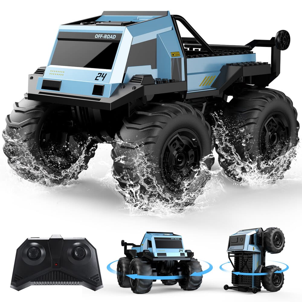 DEERC ラジコン 水陸両用 ラジコンカー 子供向け オフロード 車 リモコンカー おもちゃ 四輪駆動 IPX7防水 モンスタートラック 子供 男の子 女の子 小学生 中学生 誕生日 入学 こどもの日 プレゼント 贈り物 ギフト 取扱説明書 DE1609