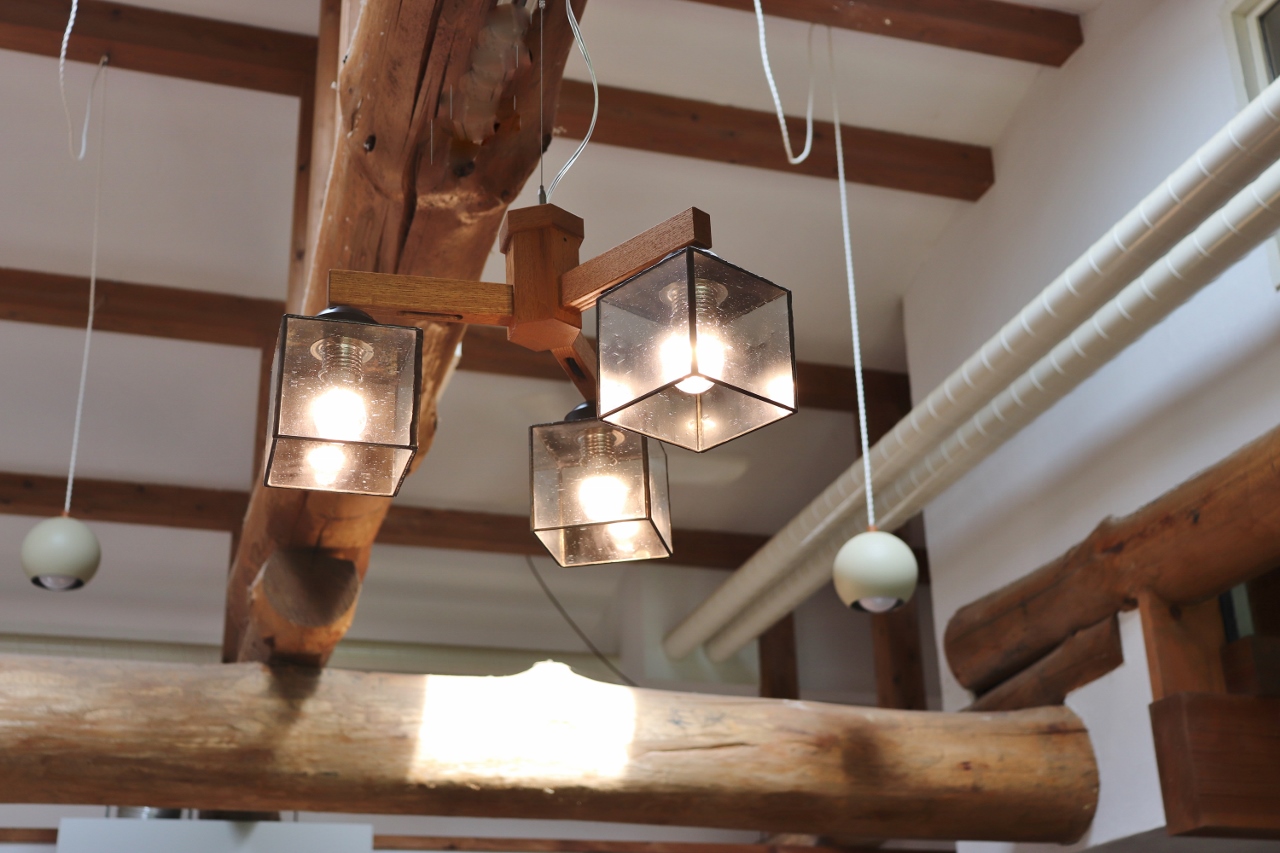 【楽天市場】hom piccola3 木製 3灯 ペンダントライト ステンドグラス LED 6畳：オリジナル照明屋HOM