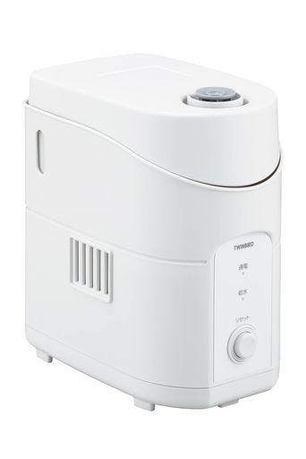 TWINBIRD(ツインバード)加湿器スチーム式加熱式1.2Lアロマ対応抗菌卓上小型コンパクトデスク寝室水タンク式ホワイトSK-E961W