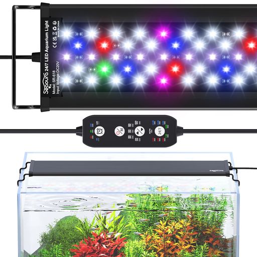 SEAOURA水槽ライト【2024強化版】75-90CM水槽適用アルミニウムメダカライト熱帯魚LEDライトアクアリウムライト10段階明るさ水槽led照明24/7照明と4H/6H/8H/10H/12Hタイマー照明モード30cm
