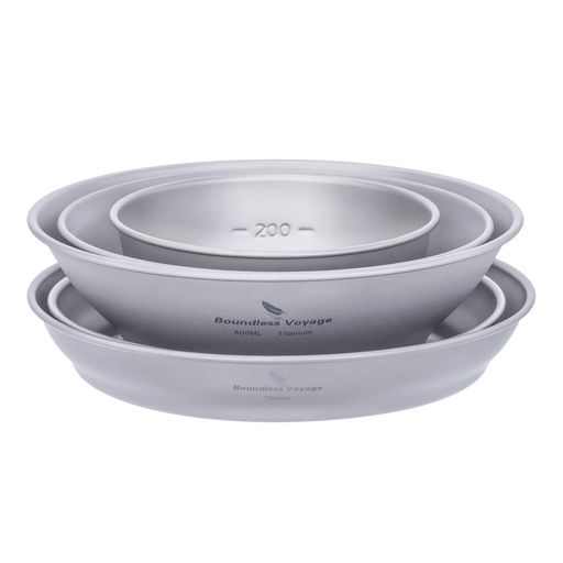 BoundlessVoyageチタンボウルプレート食器キャンプ皿割れない錆びない超軽量テーブルウェアソロキャンプバーベキュー食器ワンプレートアウトドアキャンプ用品