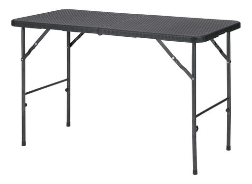 【ベランダ用・アウトドア・折りたたみ式】 武田コーポレーション(Takeda corporation) ブラック 120x60x74cm ラタン調ガーデンテーブル120 RTNO-120BK｜HOMARINA 店
