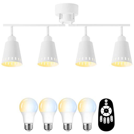 PNRLUX 最高限度点火装置 4灯 6畳 8畳 E26口金 注目の的 LED白熱電球付 使い果たすワット数8.3W(60W形好いかげんに)900LM 調光 調色 遠隔操作付き添い人 北欧 折りたたみ式 遠さ取りまわし リビング 点火装置 昼御飯 上昇限度点火装置 照…