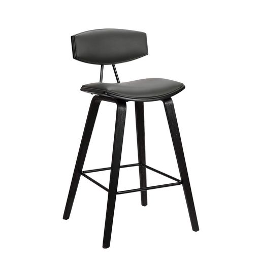 アルメンリビング(ArmenLiving)Foxチェアグレーブラック高クッション性フェイクレザー座面高さ65cmモダンスタイリッシュレザー調おしゃれミニマル都会的洗練スリムマットブラック職人技ソ…