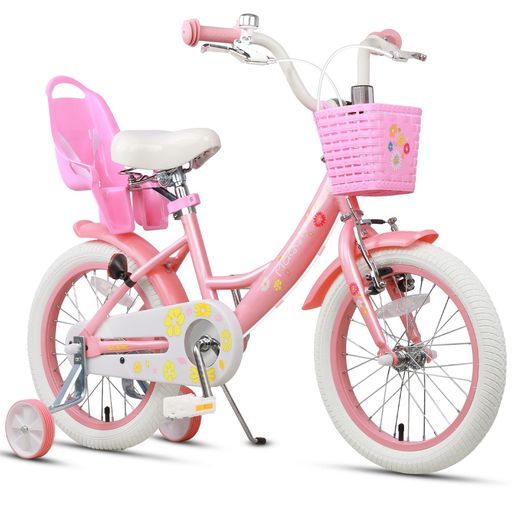 【Glerc】Maggie赤ちゃん用銀輪うしろ帯一般受け可愛らしい花柄キッズバイク赤ちゃん小学生低学級乗り訓練を受ける高さ自然調整能力のあるパステル色のサドル・前かご・助けること輪付き添い人・ぬいぐるみ居敷き付き添い人v打ちきり4歳5歳6歳7歳16…