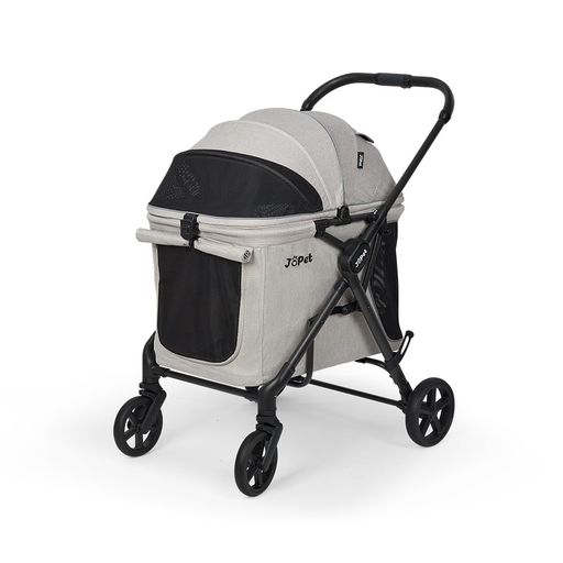 JoPet ペットカート 中型犬用 低床キャビン 折りたたみ式 片手操作 ワンタッチ折りたたみ クイックリリースホイール 前後両開き PUホイール｜HOMARINA 店