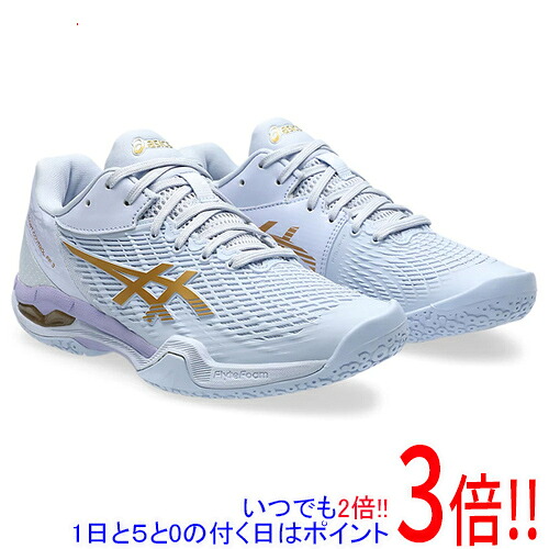 【いつでも２倍！1日と5.0のつく日、18日は3倍！】asics アシックス 24.0cm バドミントンシューズ レディース COURT CONTROL FF 3 1072A089 ブルー フェード/シャンパン