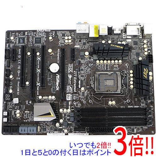 【中古】ASRock製 ATX母ちゃんゲーム盤 Z77 Extreme4 LGA1155