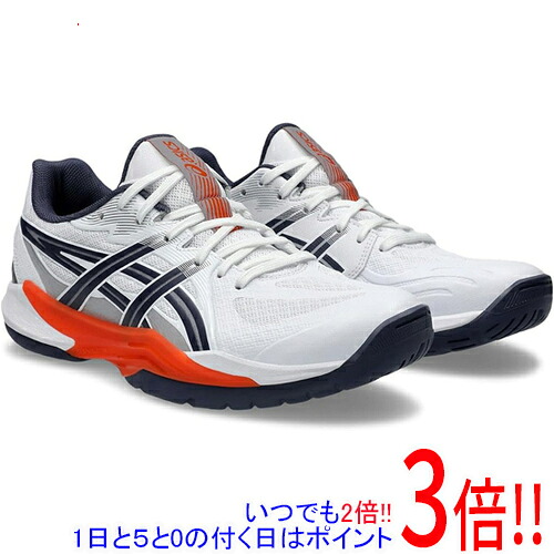 【いつでも２倍！1日と5.0のつく日、18日は3倍！】asics アシックス 25.0cm ハンドボールシューズ POWERBREAK FF 1071A101 ホワイト/ノヴァオレンジ