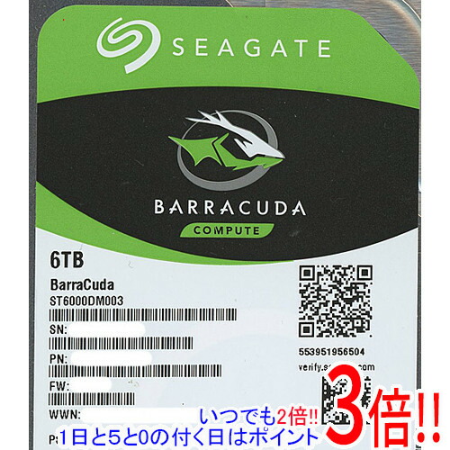 【新品訳あり(容れもの欠けら・きず)】 SEAGATE製HDD ST6000DM003 6結核症 SATA600
