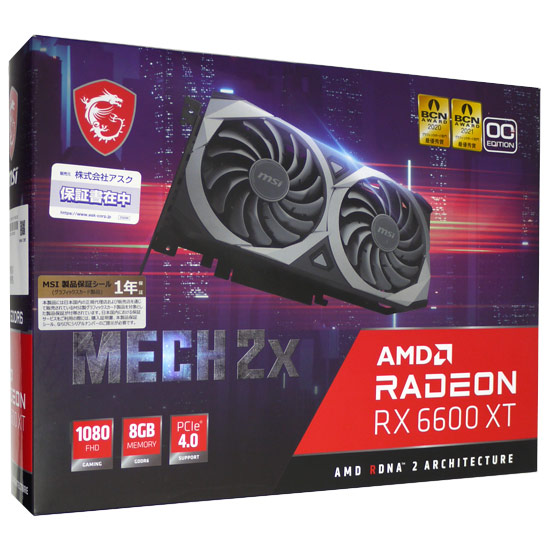 Radeon RX 6600 XT MECH 2X 8G OC PCIExp 8GB MSI製グラボ PCパーツ