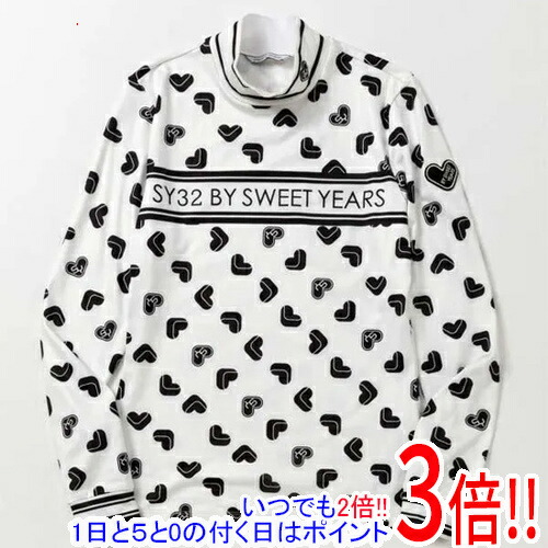 【いつでも２倍！1日と5.0のつく日、18日は3倍！】SY32 by SWEET YEARS Mサイズ SWEET LOGO PRINTED L/S MOCK SYG-25A8-13 ホワイト