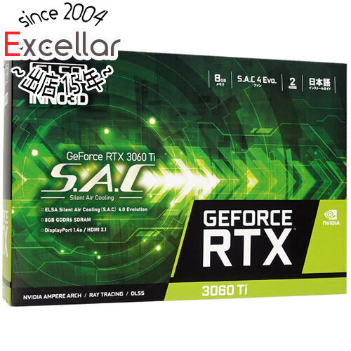 ELSAグラボ GeForce RTX 3060 Ti LHR GD3060T-8GERSH PCIExp 8GB PC