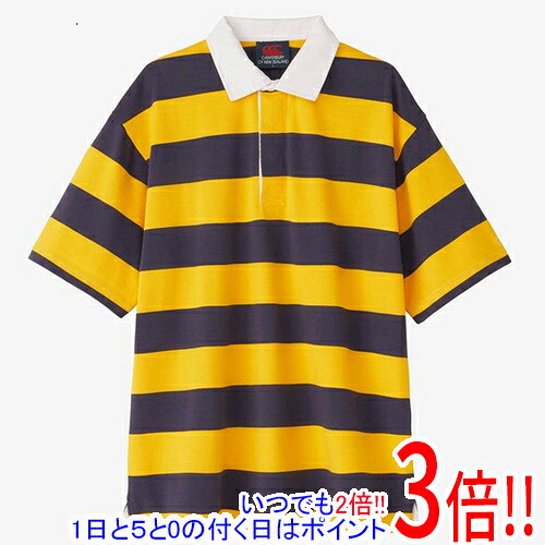 【いつでも２倍！1日と5.0のつく日、18日は3倍！】CANTERBURY カンタベリー L サイズ ショートスリーブ2.5インチストライプラグビージャージー RA34136 イエロー