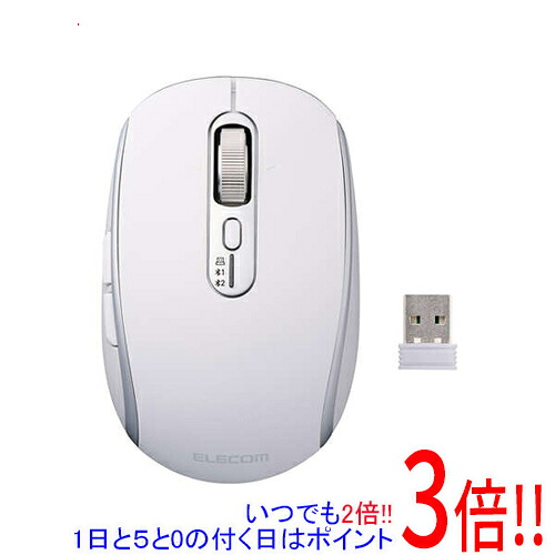 【いつでも２倍！1日と5.0のつく日、18日は3倍！】ELECOM Precisionist USB無線/Bluetoothマウスチルト付8ボタンMサイズ M-PN10MBMSWH ホワイト