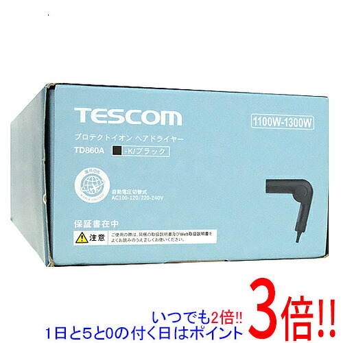 【延長保証対応!!】テスコム プロテクトイオン ヘアドライヤー TD860A-K ブラック