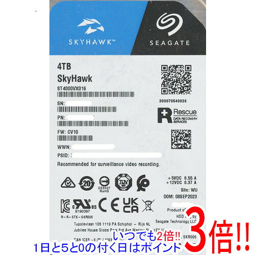 SEAGATE製HDD ST4000VX016 4結核症 SATA600