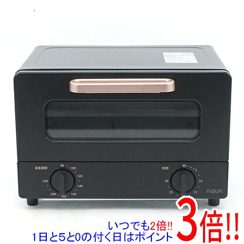 【延長保証対応!!】AQUA オーブントースター 瞬速黒鉛トースター 2枚焼き AQT-CG12T(K) ブラック