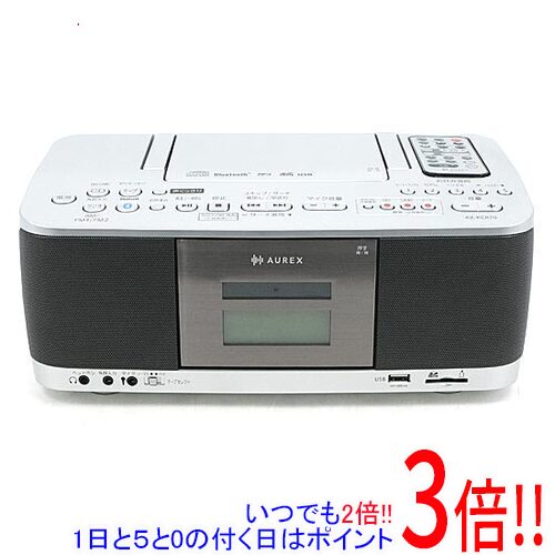 【取りひろげる引き受ける相応う!!】TOSHIBA SD/USB/CDラジオカセットレコーダー AUREX AX-KCR70(S) しろがね色