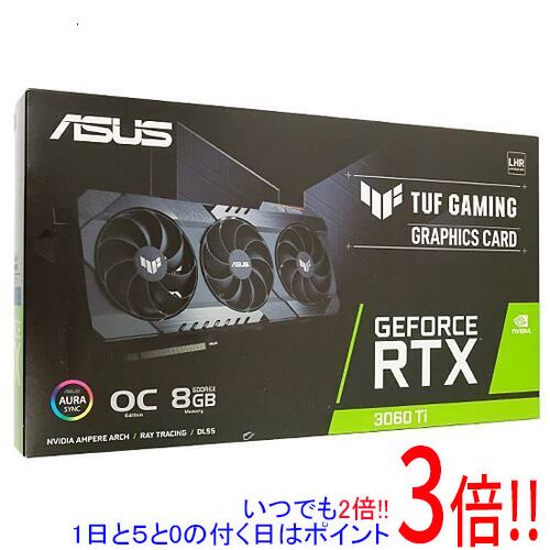 【中古】ASUS グラボ TUF-RTX3060TI-O8GD6X-GAMING PCIExp 8GB 元箱あり