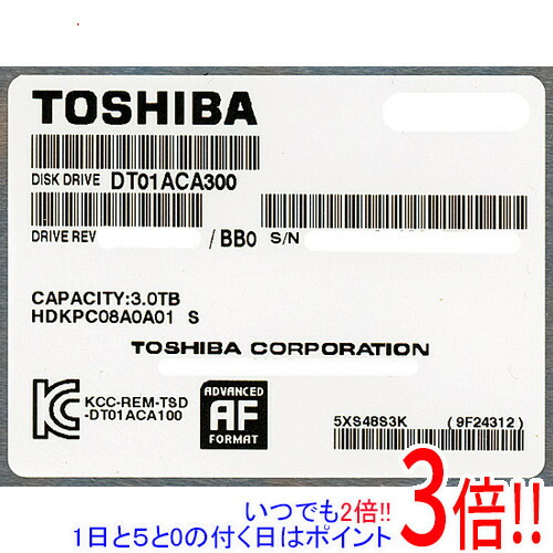 TOSHIBA製HDD DT01ACA300 3TB SATA600 7200|エクセラー3号館 店