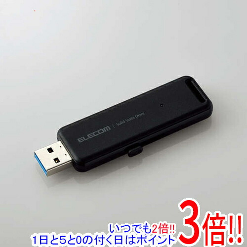 【延長保証対応!!】【新品訳あり(箱きず・やぶれ)】 ELECOM 外付けポータブルSSD ESD-EMB1000GBK ブラック 1TB｜エクセラー3号館　店