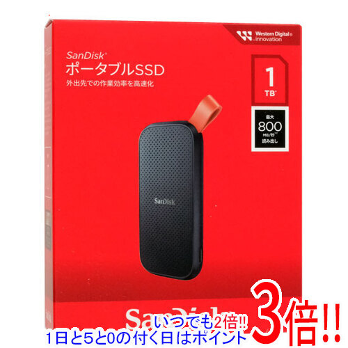 SANDISK ポータブルSSD SDSSDE30-1T00-J27 1TB｜エクセラー3号館　店