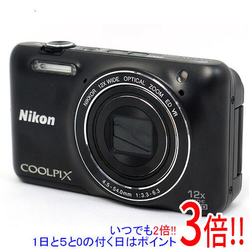 【中古】Nikon製 ディジカメ COOLPIX S6600 黒いこと/1602万絵素