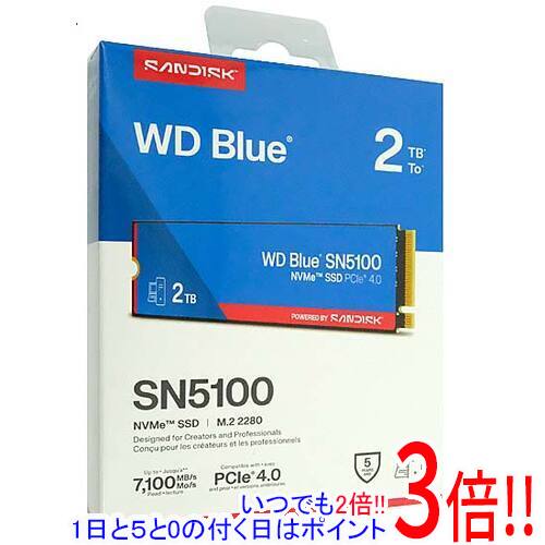 【いつでも２倍！1日と5.0のつく日、18日は3倍！】SANDISK WD Blue SN5100 NVMe WDS200T5B0E 2TB