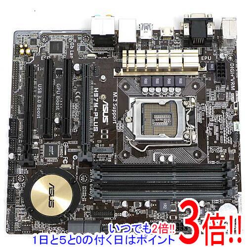 【中古】ASUS MicroATX母ちゃんゲーム盤 H97M-PLUS LGA1150
