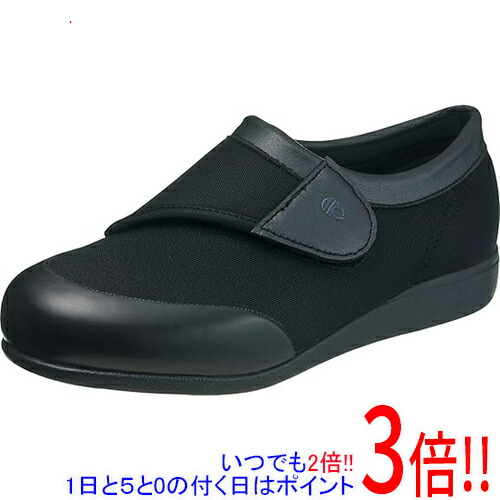 【いつでも２倍！1日と5.0のつく日、18日は3倍！】ASAHI アサヒシューズ 23.5cm レディース 快歩主義 リハビリ 介護シューズ KS22183 KHS L049 BK ブラック