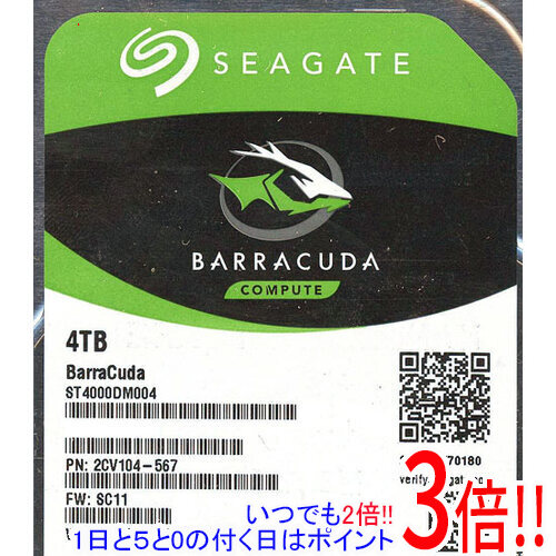 【中古】SEAGATE製HDD ST4000DM004 4結核症 SATA600 6000～7000第四次元以内