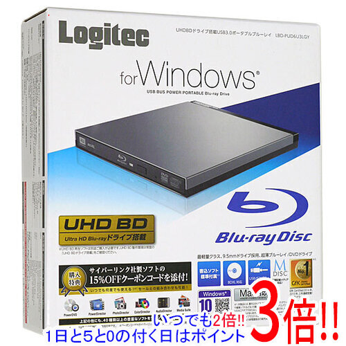 【いつでも２倍！1日と5.0のつく日、18日は3倍！】Logitec ポータブルBlu-rayドライブ LBD-PUD6U3LGY