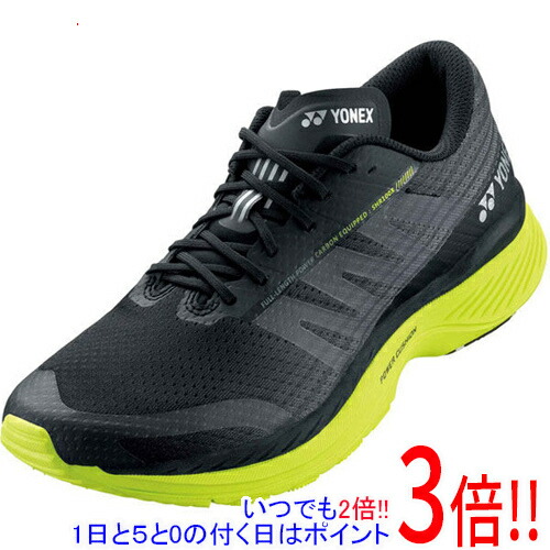 【いつでも２倍！1日と5.0のつく日、18日は3倍！】YONEX(ヨネックス) 25.5cm ランニングシューズ セーフラン100Xメン SHR100XM ブラック/アシッドイエロー