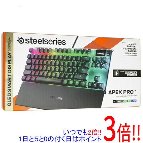 【いつでも２倍！1日と5.0のつく日、18日は3倍！】【中古】SteelSeries ゲーミングキーボード Apex Pro TKL JP ブラック 元箱あり