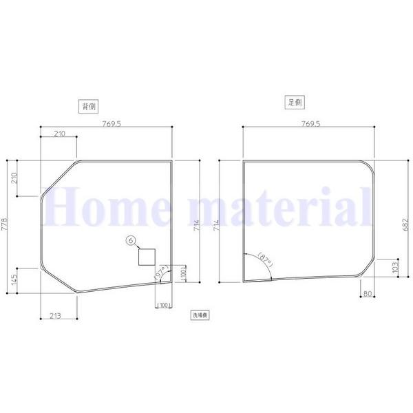 送料無料 お風呂のふた TOTO 風呂ふた２枚割りフタ HA165STPラクかる２枚 AFKKS81098LSAA21W 図面の逆形状です