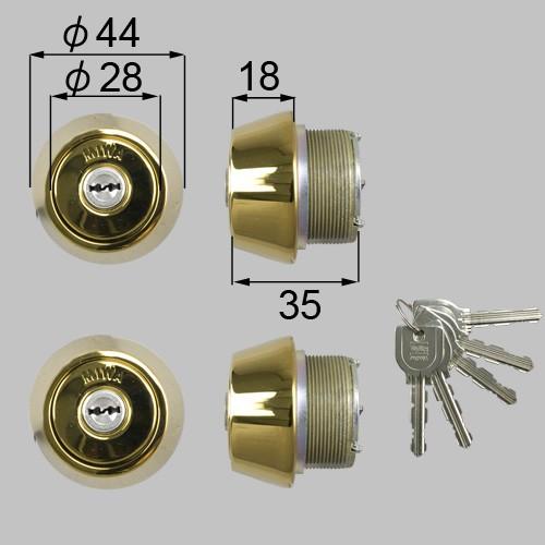 送料無料 LIXIL リクシル トステム ドア錠 取替用シリンダーセット 美和ロック URタイプ 2ロック用 商品コード: DCZZ0004 ゴールド ヴィガルド、ウィコット