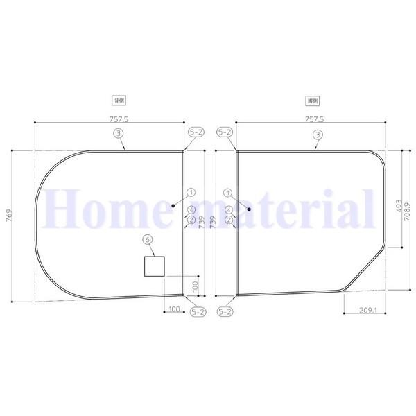 楽天市場】送料無料 お風呂のふた TOTO 風呂ふた 2枚割りフタ HD160