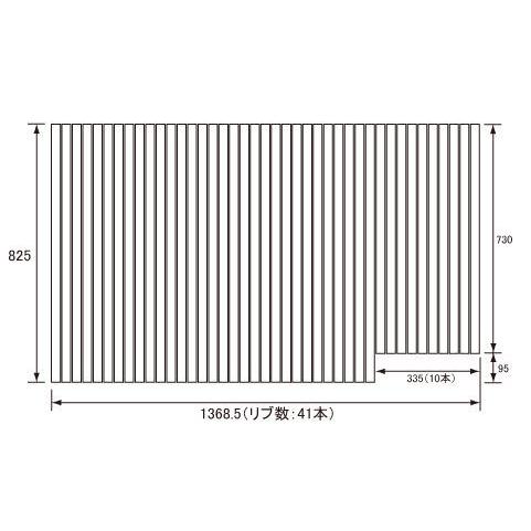 送料無料 お風呂のふた パナソニック (松下電工 ナショナル) 風呂ふた 巻きふた GD60463 825×1368.5mm (リブ数 : 41本)