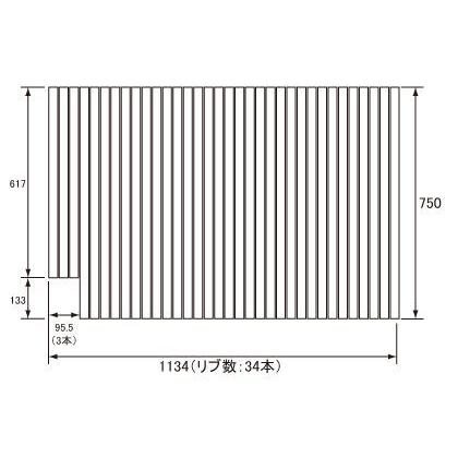 お風呂のふた パナソニック (松下電工 ナショナル) 風呂ふた 巻きふた GKR71MF1K1XL 750×1134mm (リブ数 : 34本)|Home material